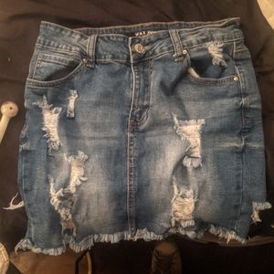 Wax jeans skirt